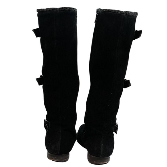 Alfani Vermont Womens Suede Leather Shearling Triple Buckle Size 8 Riding Boots - Picture 4 of 12